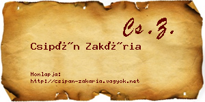 Csipán Zakária névjegykártya